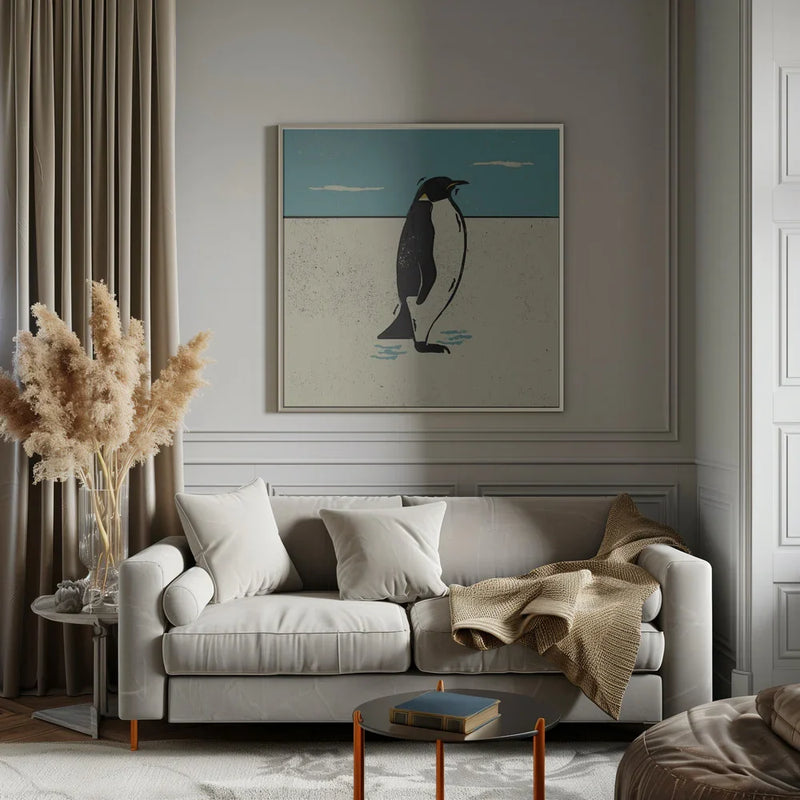 Penguin by Vision Grasp Art Square Canvas Print Art for Modern Home Decor. Decorate your office or living room with canvas artwork