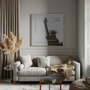 Urban Art NYC Statue of Liberty by Melanie Viola Square Canvas Print Art for Modern Home Decor. Decorate your office or living room with canvas artwork