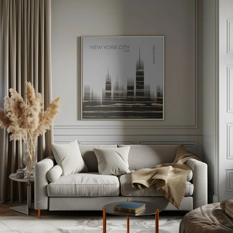 Urban Art NYC Skyline by Melanie Viola Square Canvas Print Art for Modern Home Decor. Decorate your office or living room with canvas artwork