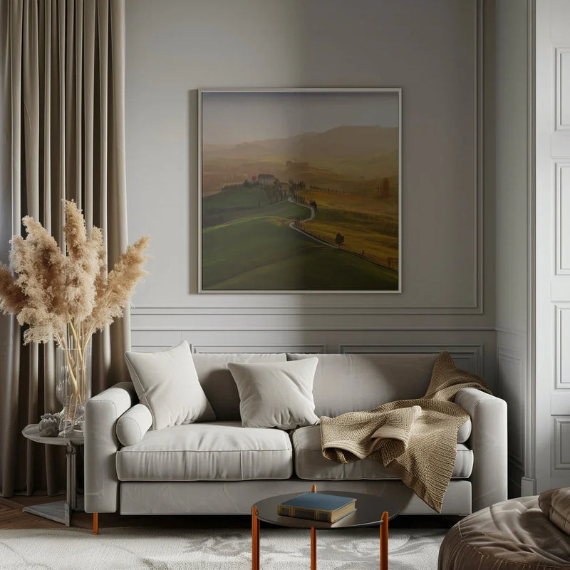 Val d\'Orcia by Jarek Pawlak Square Canvas Print Art for Modern Home Decor. Decorate your office or living room with canvas artwork