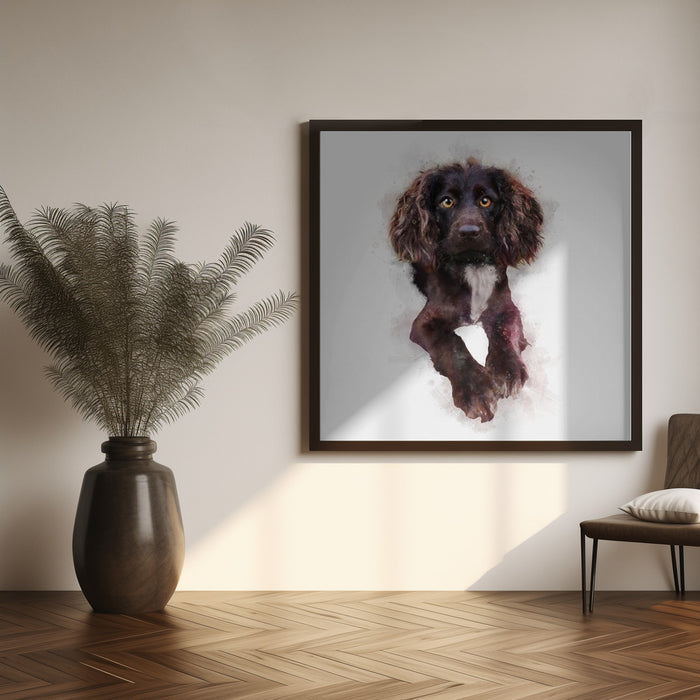 Baby Puppy Square Canvas Art Print