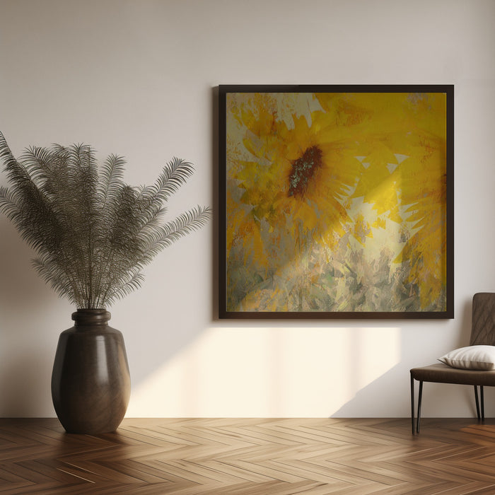 Sunflower Square Poster Art Print by Nel Talen
