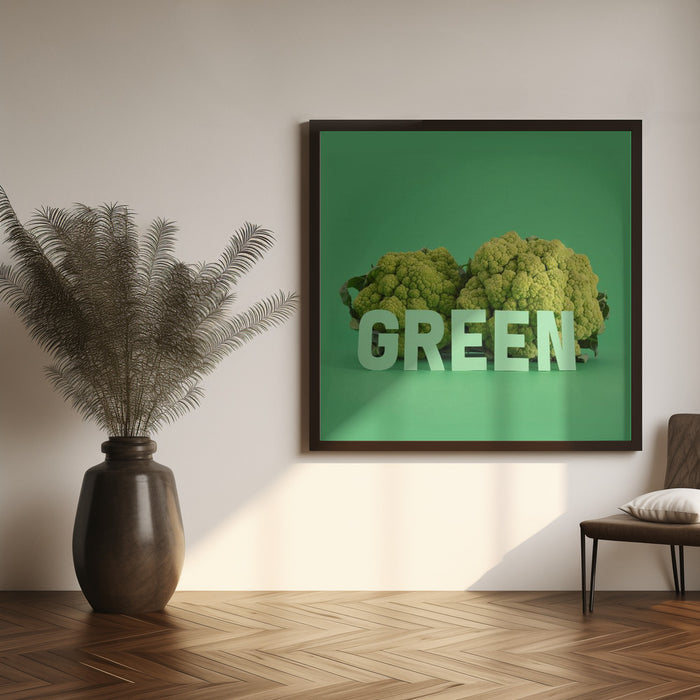 Green.1 Square Canvas Art Print