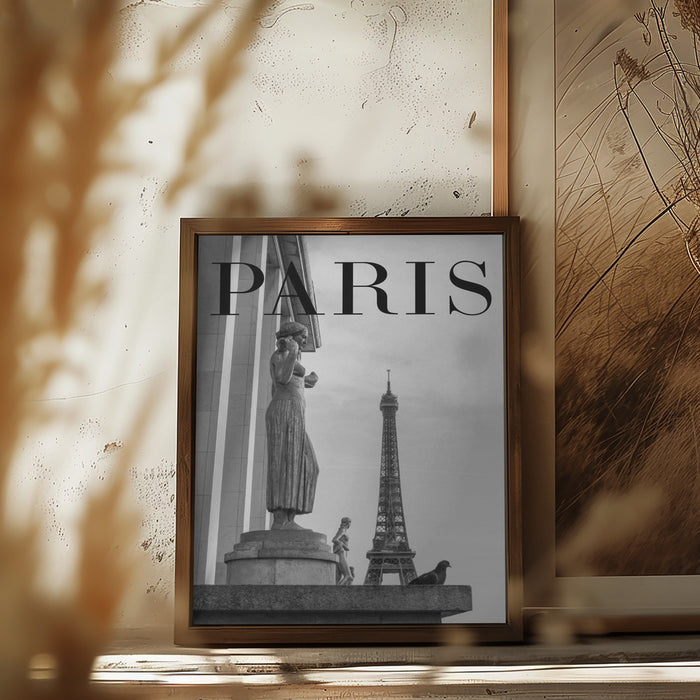 Paris Text 5 Framed Art Modern Wall Decor