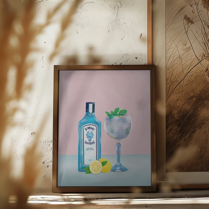 Gin Cocktail Framed Art Modern Wall Decor