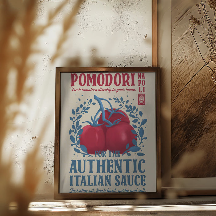 Pomodori Kitchen print Framed Art Modern Wall Decor
