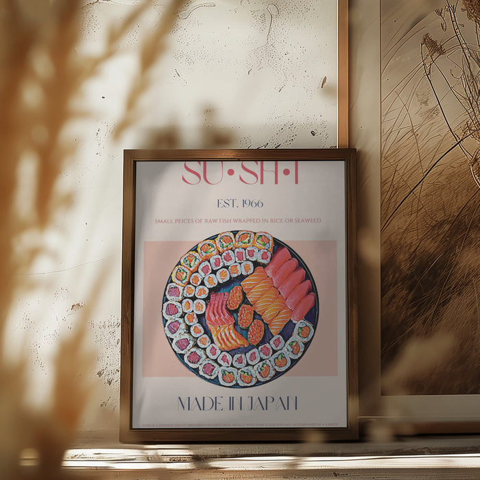 Sushi Framed Art Modern Wall Decor