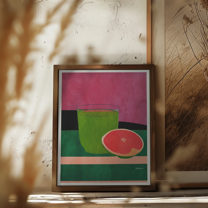 Pink, Little Grapefruit Framed Art Modern Wall Decor