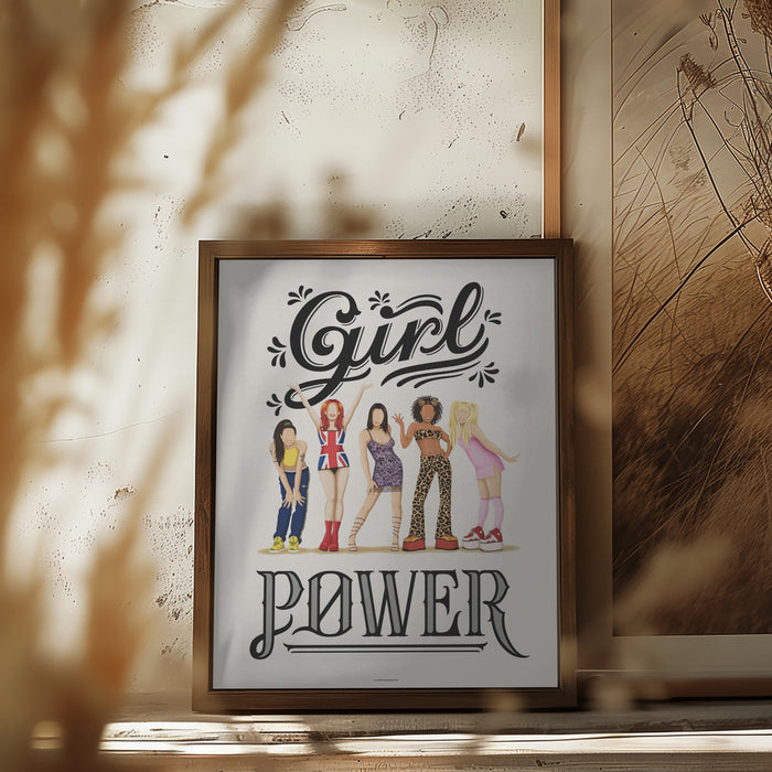 Girl Power Framed Art Modern Wall Decor