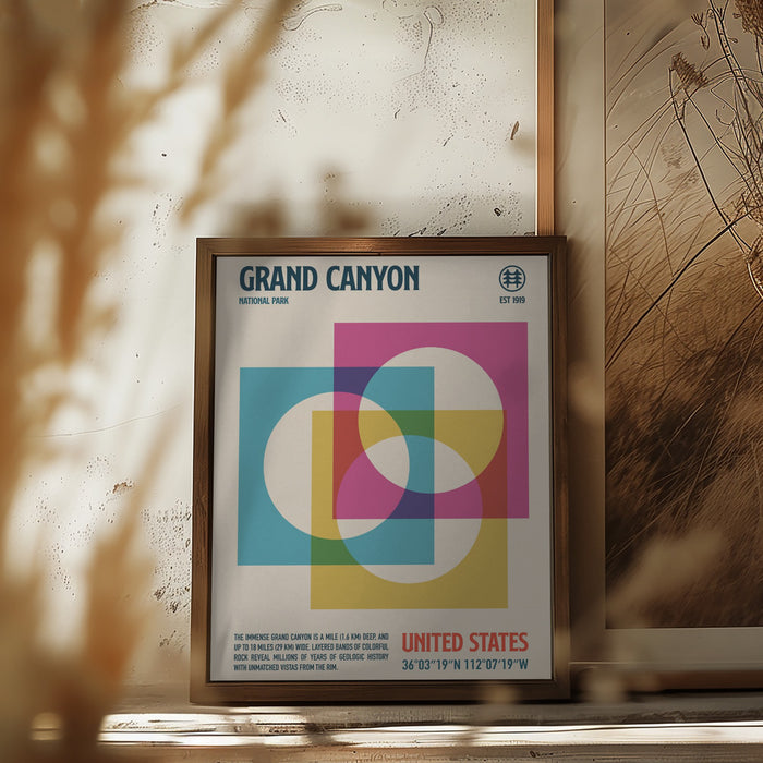 Grand Canyon National Park Travel Poster Framed Art Modern Wall Decor