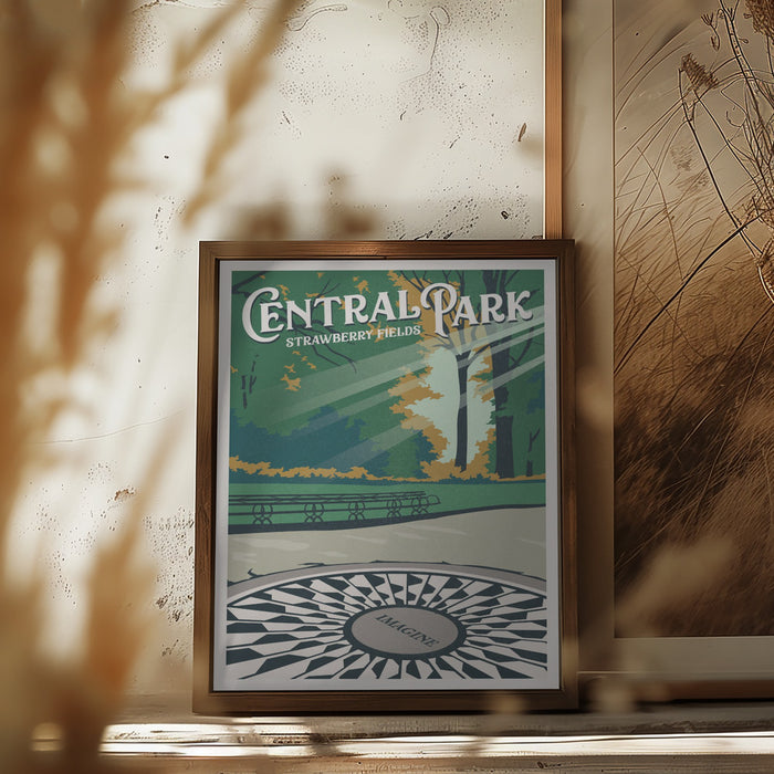 Central Park New York Travel Print Framed Art Modern Wall Decor