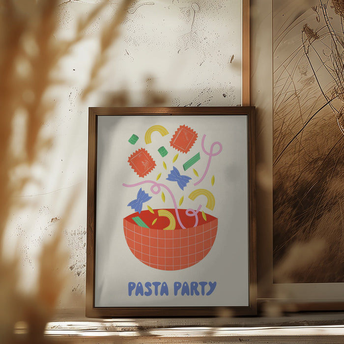 Pasta Party Framed Art Modern Wall Decor