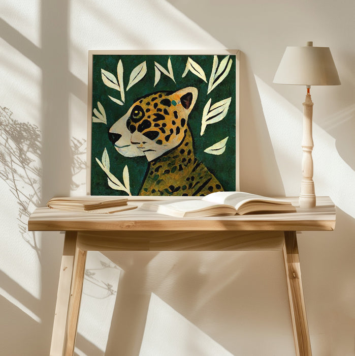 Tiger In Profile Square Poster Art Print by Treechild