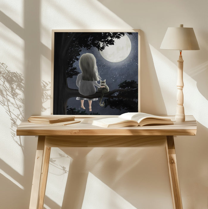 Under the moon Square Poster Art Print by EMELIEmaria