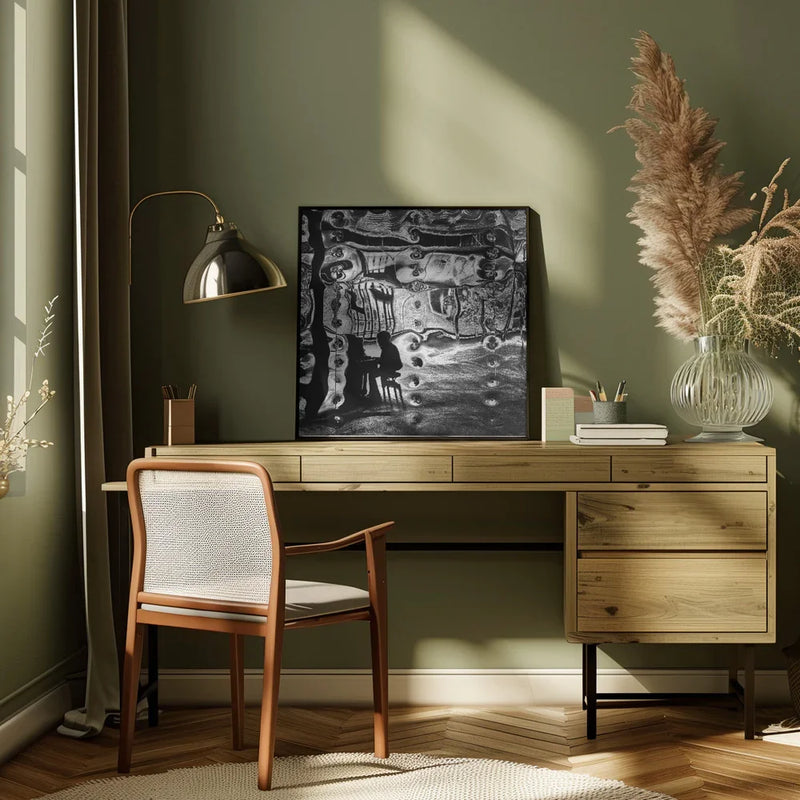 Piano player by Wilma Wijers Smeets Square Canvas Print Art for Modern Home Decor. Decorate your office or living room with canvas artwork