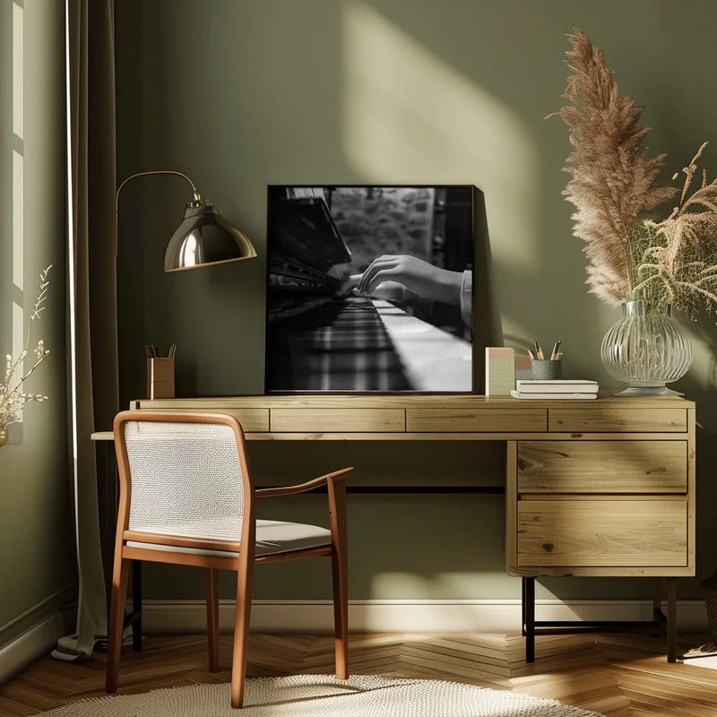 More music please by Marco Antonio Cobo Square Canvas Print Art for Modern Home Decor. Decorate your office or living room with canvas artwork