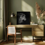 Roaring Lion #2 Square Canvas Art  Christian Meermann 