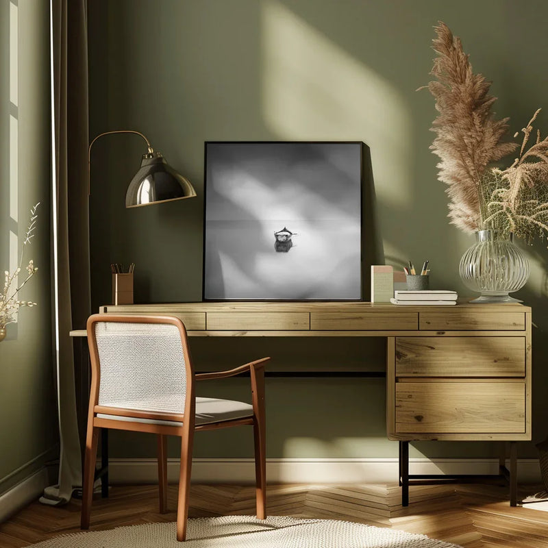 Lonely boat by George Digalakis Square Canvas Print Art for Modern Home Decor. Decorate your office or living room with canvas artwork