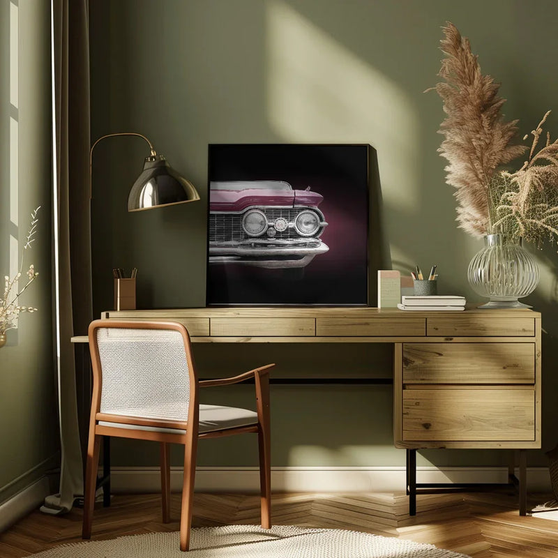 US classic car 1959 Super 88 by Beate Gube Square Canvas Print Art for Modern Home Decor. Decorate your office or living room with canvas artwork