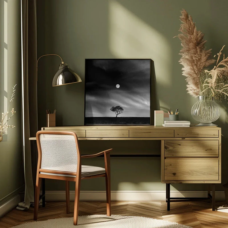 Stories under the Moon (No.5) by Hsiao-Yang Fei Square Canvas Print Art for Modern Home Decor. Decorate your office or living room with canvas artwork