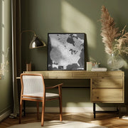 Highly detailed map of the United States, Olson by Rosana Laiz Blursbyai Square Canvas Print Art for Modern Home Decor. Decorate your office or living room with canvas artwork