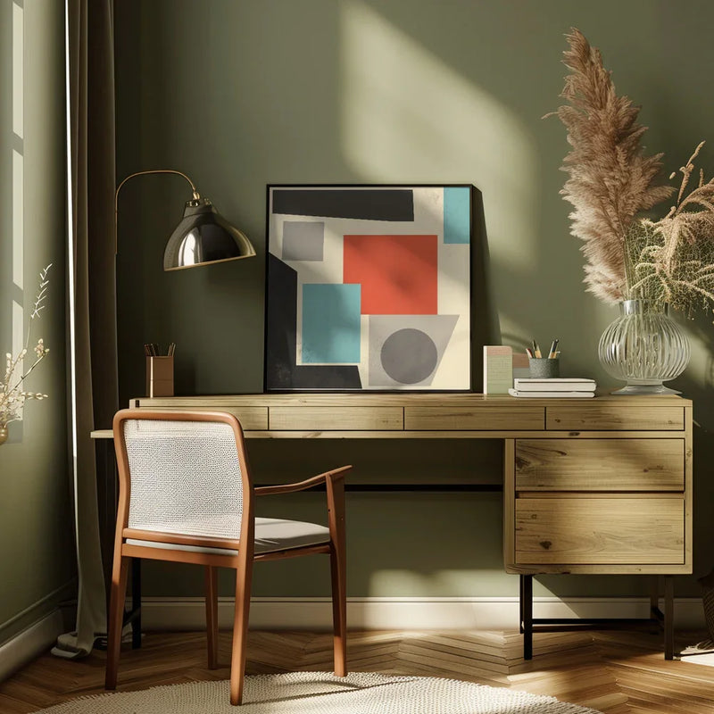 GEOMETRIC POINT Nr 2 by THE MIUUS STUDIO Square Canvas Print Art for Modern Home Decor. Decorate your office or living room with canvas artwork