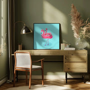 Flamingo on Resort Square Canvas Art  Artem Pozdniakov 