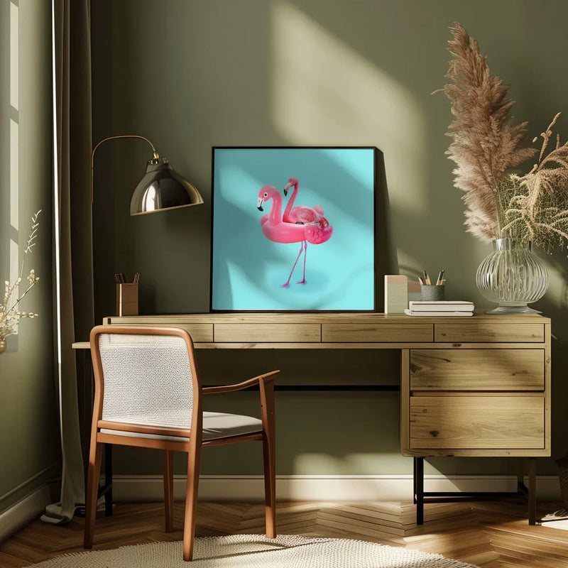 Flamingo on Resort Square Canvas Art  Artem Pozdniakov 