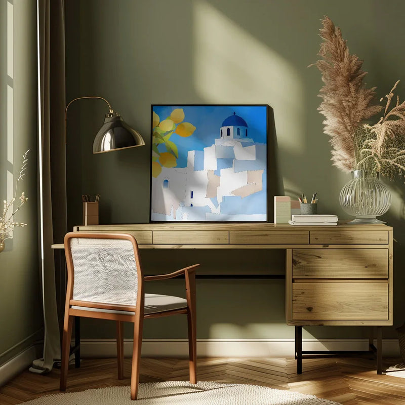 Santorini Neu by Ana Rut Bre Square Canvas Print Art for Modern Home Decor. Decorate your office or living room with canvas artwork