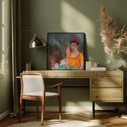 Frida a Casa Azul by Sylvie Demers Square Canvas Print Art for Modern Home Decor. Decorate your office or living room with canvas artwork