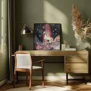 1980s Magical Horse Collage Art by Samantha Hearn Square Canvas Print Art for Modern Home Decor. Decorate your office or living room with canvas artwork