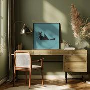 Black Cat by Vision Grasp Art Square Canvas Print Art for Modern Home Decor. Decorate your office or living room with canvas artwork