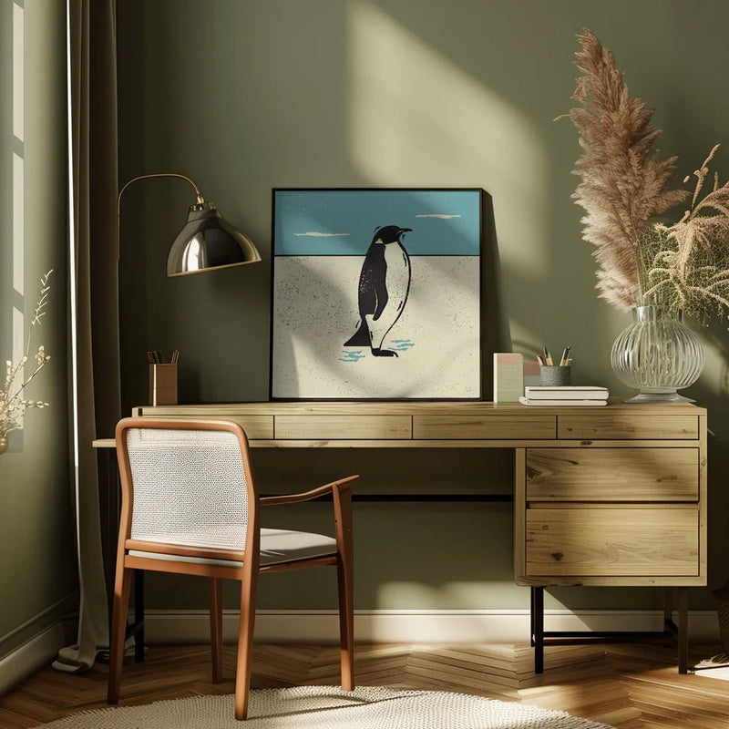 Penguin by Vision Grasp Art Square Canvas Print Art for Modern Home Decor. Decorate your office or living room with canvas artwork