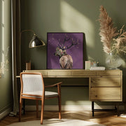 Spring Flower Bonnet On Deer by Sue Skellern Square Canvas Print Art for Modern Home Decor. Decorate your office or living room with canvas artwork