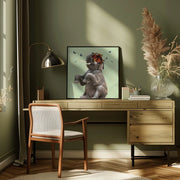 Spring Flower Bonnet On Elephant by Sue Skellern Square Canvas Print Art for Modern Home Decor. Decorate your office or living room with canvas artwork