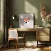 Blush Fox by Orara Studio Square Canvas Print Art for Modern Home Decor. Decorate your office or living room with canvas artwork