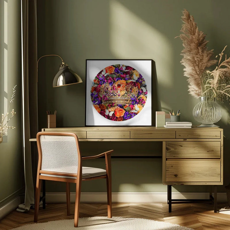 Destiny Blooms & Crown by Sue Skellern Square Canvas Print Art for Modern Home Decor. Decorate your office or living room with canvas artwork