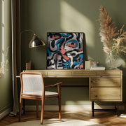 Ink and oil abstract by Little Dean Square Canvas Print Art for Modern Home Decor. Decorate your office or living room with canvas artwork