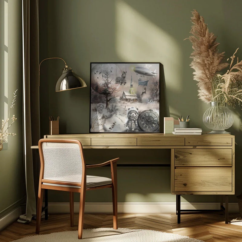 Crazy winter art by Rafal Kulik Square Canvas Print Art for Modern Home Decor. Decorate your office or living room with canvas artwork