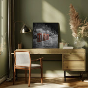 Evening impression of the Royal Mile in Edinburgh - Colorkey by Melanie Viola Square Canvas Print Art for Modern Home Decor. Decorate your office or living room with canvas artwork