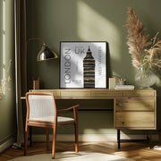 Urban Art LONDON Big Ben by Melanie Viola Square Canvas Print Art for Modern Home Decor. Decorate your office or living room with canvas artwork