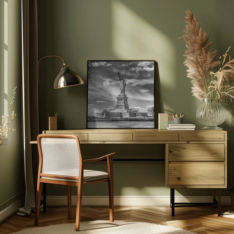 NYC Statue of Liberty by Melanie Viola Square Canvas Print Art for Modern Home Decor. Decorate your office or living room with canvas artwork