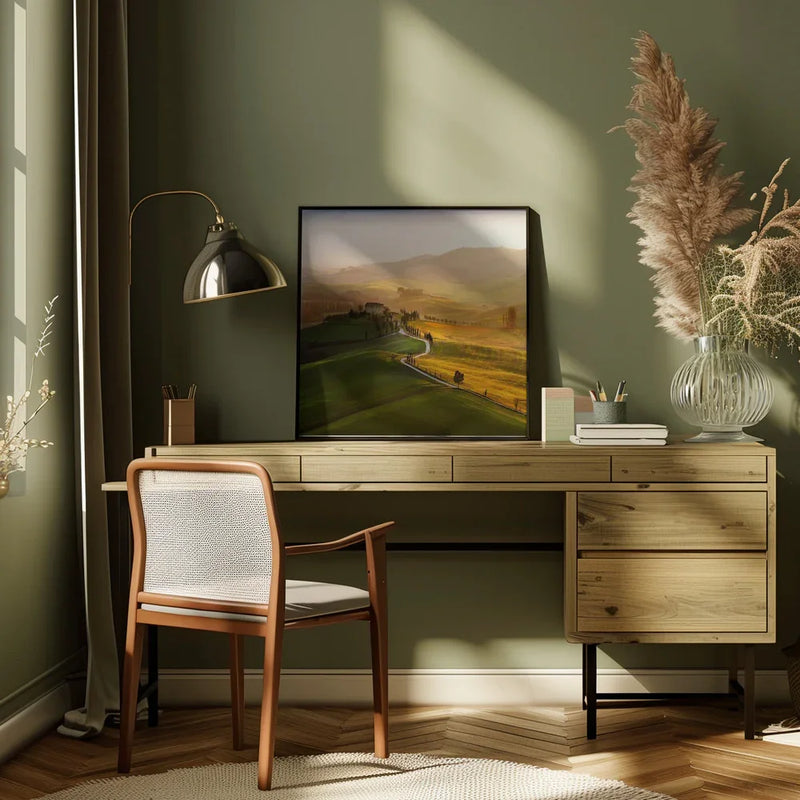 Val d\'Orcia by Jarek Pawlak Square Canvas Print Art for Modern Home Decor. Decorate your office or living room with canvas artwork