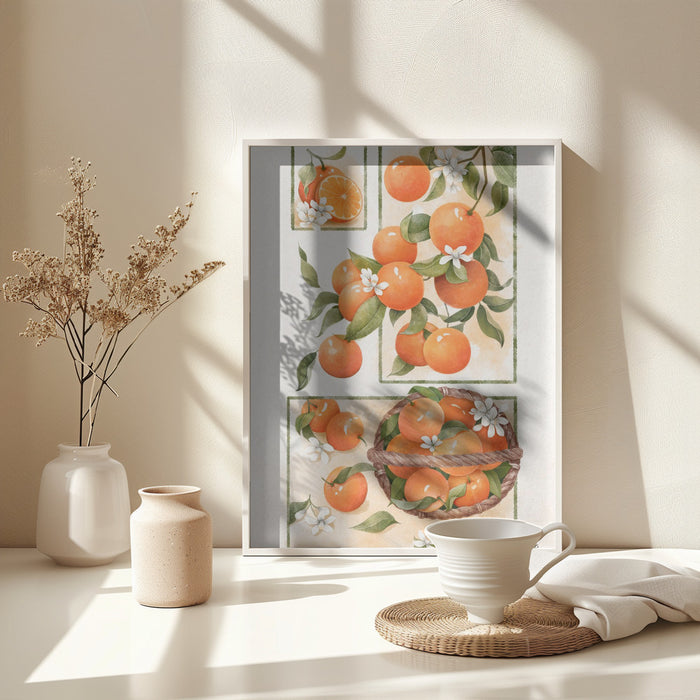Orange Blossom Framed Art Modern Wall Decor