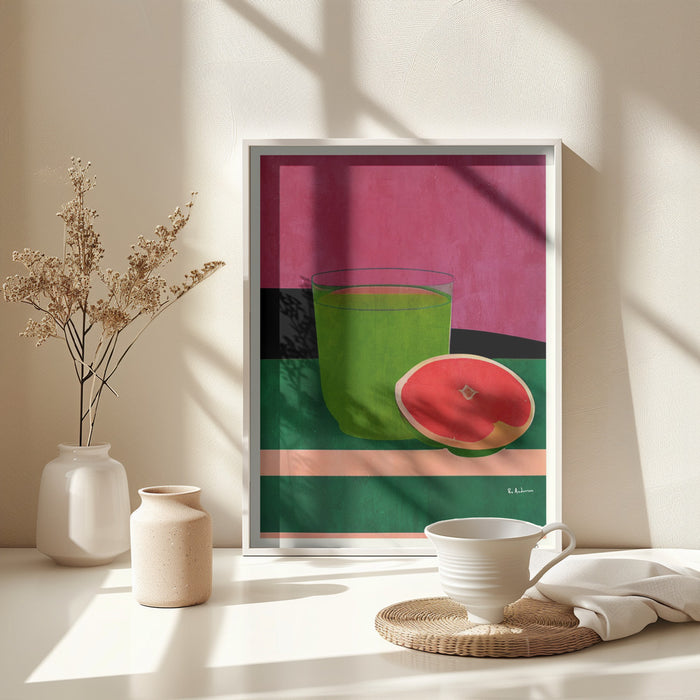 Pink, Little Grapefruit Framed Art Modern Wall Decor
