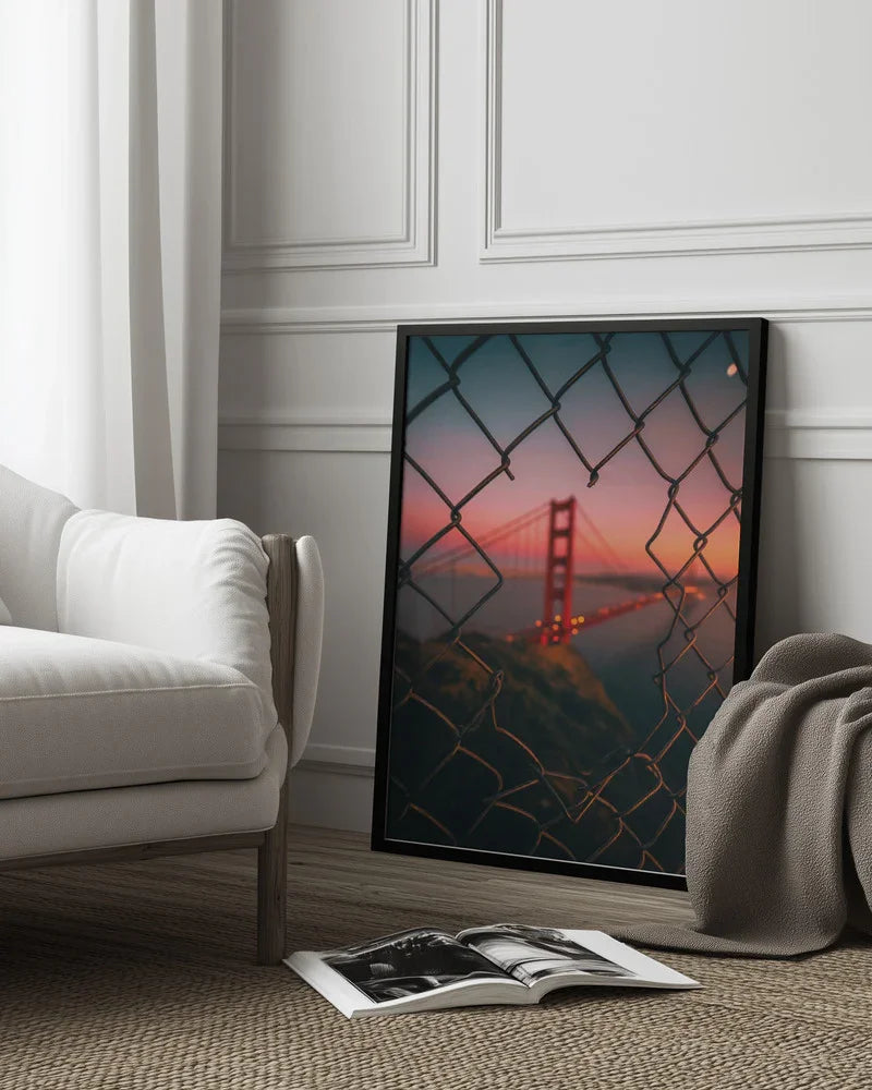 Golden Gate Caged Framed Art David George | Home or Office Art