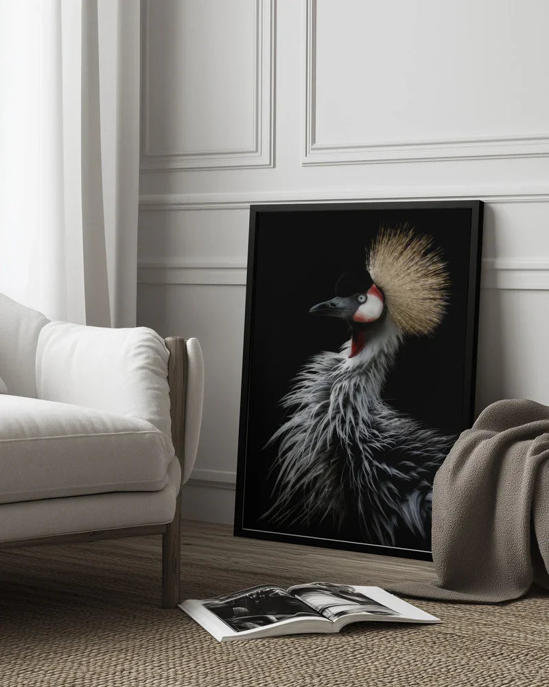Crowned crane's portrait Framed Art Eiji Itoyama | Home or Office Art