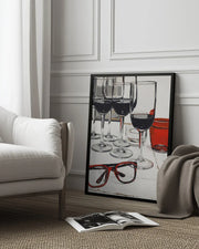Still Life With Red Glasses - Treechild Framed Art | Home or Office Art