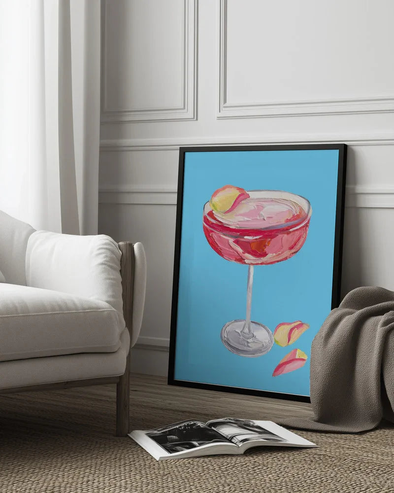 Sparkling Rose Gin Cocktail - Alice Straker Framed Art | Home or Office Art