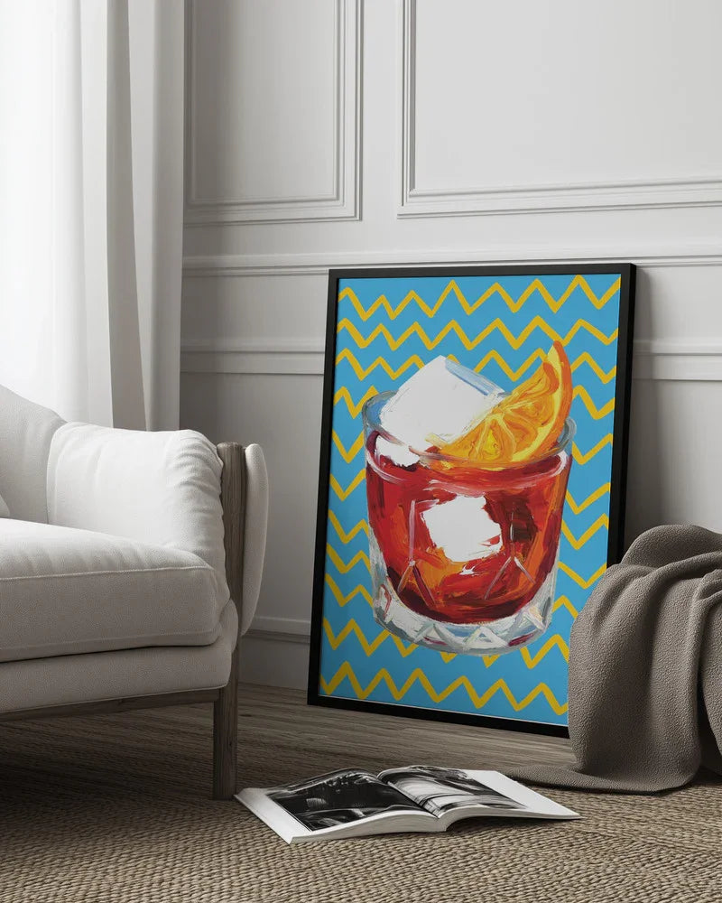 Negroni Blue - Alice Straker Framed Art | Home or Office Art